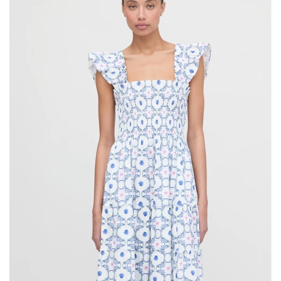 NWT Hill House The Ellie Nap Dress - White Cisco Trellis - Picture 3 of 5